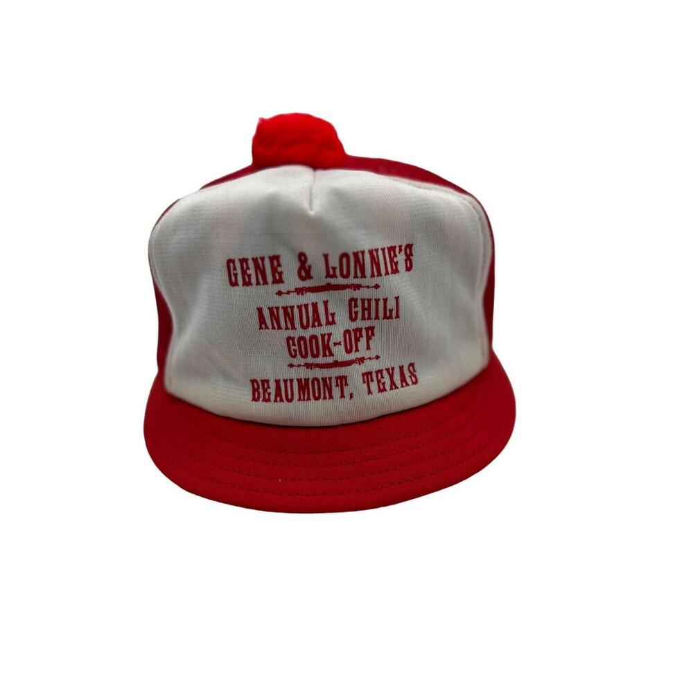 Vintage Trucker Snapback Hat Cap Gene & Lonnie's Chili Cook Off Beaumont Texas